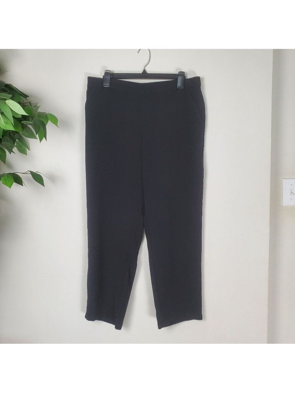 14th and Union Black Slack Pants Women's Large Stretch Waist